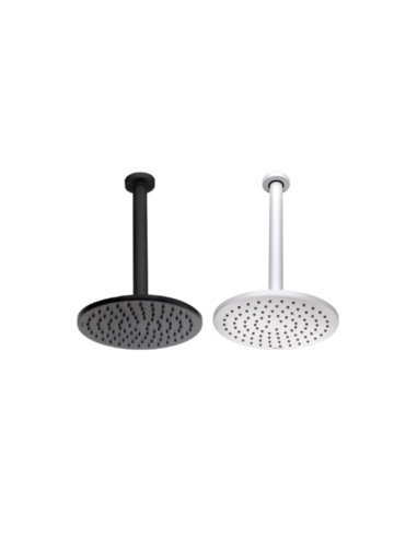 Bossini Black & White Cosmo Brass Showerhead With Vertical Shower Arm