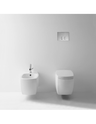 Agape Design 750 Wall Hung White Bidet With Overflow Hole