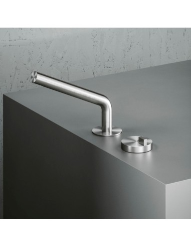 Quadro Design Q Satin Stainless Steel Washbasin Mixer With Swivel Spout