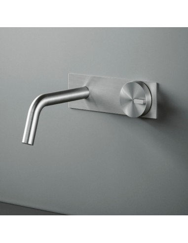 Quadro Design Q Wall Mounted Satin Stainless Steel Washbasin Mixer