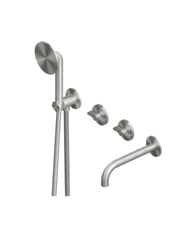 Quadro Design Valvola01 Satin Stainless Steel 4 Holes Bathtub Mixer Set