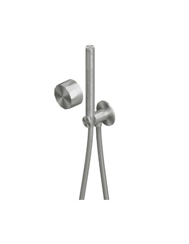 Quadro Design Hb Satin Steel Hydroprogressive Shower Bath Mixer With Handshower