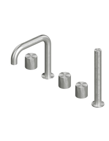 Quadro Design Hb Satin Stainless Steel Bath Mixer With Handshower