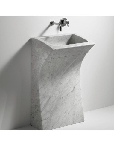 Agape Design Lito 3 Column Washbasin In White Carrara Marble