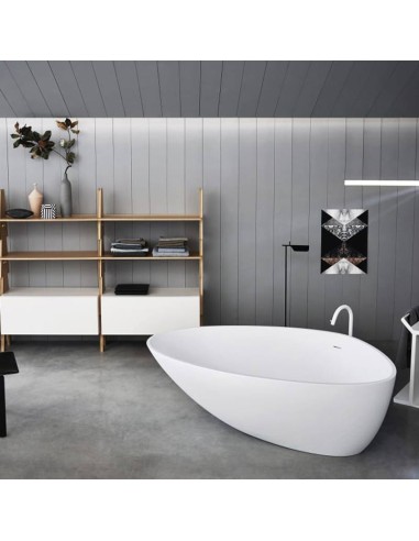 Agape Design Drop Freestanding Bathtub With Irregular Shape In White Cristalplant