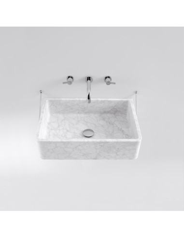 Agape Design Carrara Carrara White Marble Rectangular Over Countertop  Washbasin i