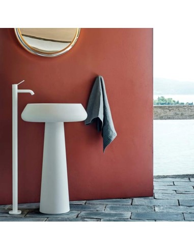 Agape Design Bjhon 2 Floorstanding Column Washbasin In White Cristalplant