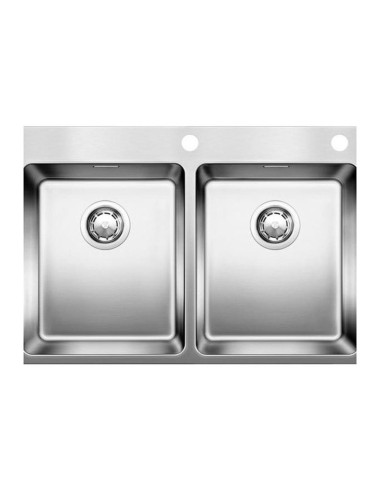 Blanco Andano Lavello Cucina 2 Vasche Con Bordo Smussato In Acciaio Inox