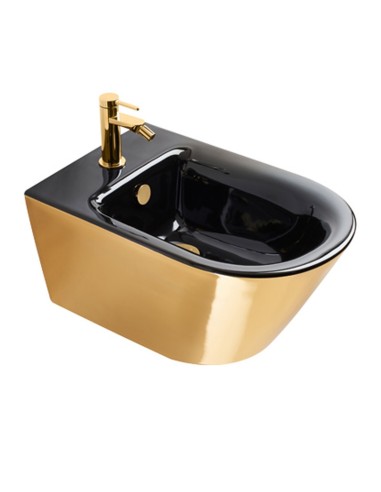 Catalano Gold & Silver Wall Hung Single Hole Black And Gold Bidet