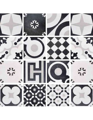 Ceramica Fioranese Cementine Black and White Body Color Porcelain Stoneware Tiles 20x20 Cm