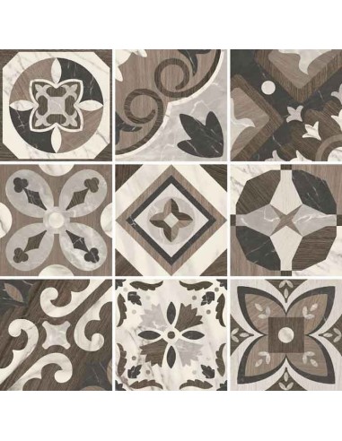 Ceramica Sant'Agostino Intarsi Glam Mix Rectified Porcelain Stoneware Tiles 20x20 Cm