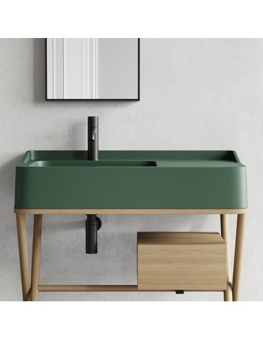 Ceramica Cielo Siwa2 Composizione Lavabo Con Struttura In Rovere