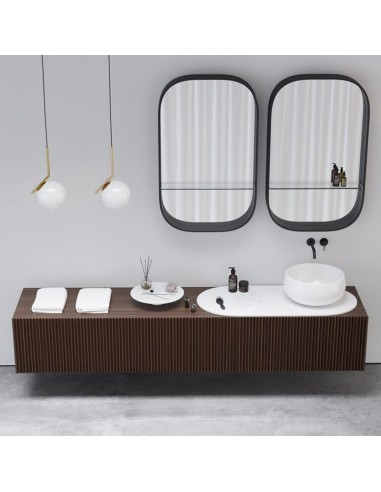 Ceramica Cielo Delfo Double Suspended Cabinet With On Top Bowl