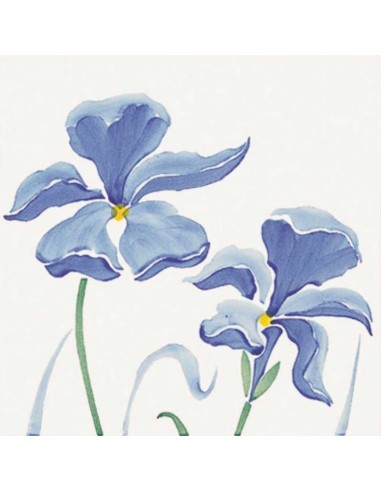 Cevi Ceramica Vietrese I Giardini Vietresi Handpainted Blue Iris Ceramic Tile 20x20 Cm