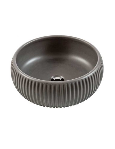 Cipì Plisse Round Washbasin In Concrete And Resin