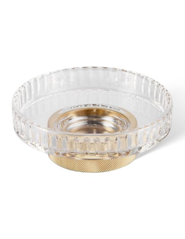 Decor Walther Club Freestanding Crystal Soap Dish With Brass Detail