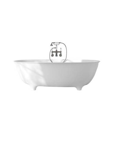 Devon & Devon Dove Floorstanding White Tec Plus Bathtub With Feet