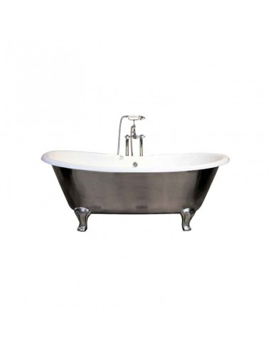 Devon & Devon Admiral Lux Floorstanding Silver Cast Iron Bathtub