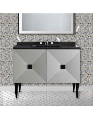 Devon & Devon Jetset2 Pure White Washbasin Vanity Unit Witn Nero Marquinia Marble Top