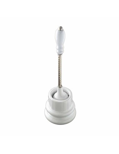 Devon & Devon Dorothy Light Gold Brass And White Ceramic Toilet Brush Holder