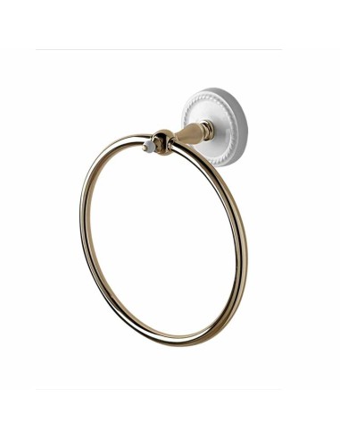 Devon & Devon Dorothy Light Gold Towel Ring With Ceramic Cap Cover Base