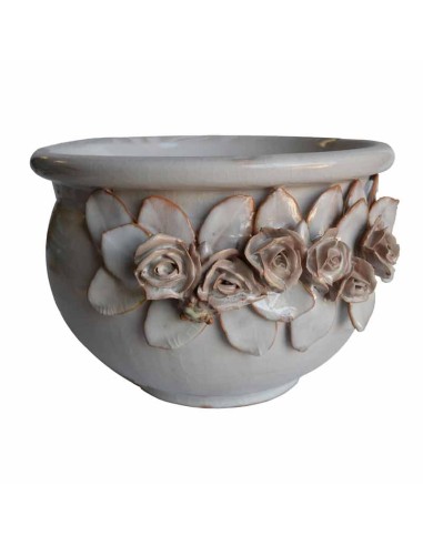 Nicolò Giuliano Cache Pot  With Rose Applications