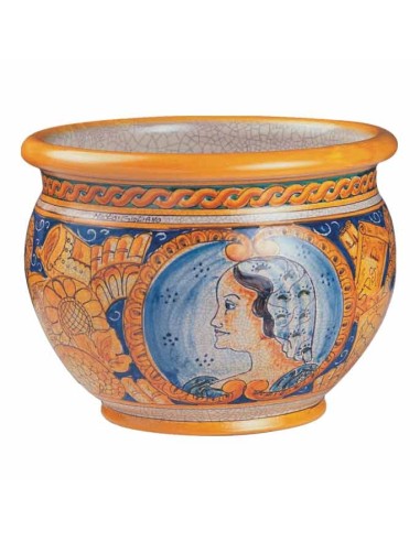 Nicolò Giuliano Cache Pot In Cotto Smaltato '600