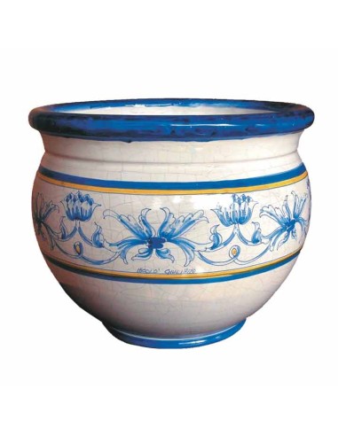 Nicolò Giuliano Artistic Enamelled Majolica Alberobello Cache Pot