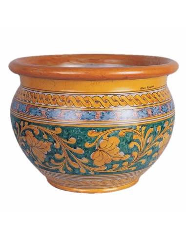 Nicolò Giuliano '300 Glazed Terracotta Cache Pot