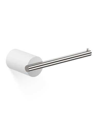 Decor Walther Stone Wall Mounted Matt White And Satin Steel Toilet Paper Holder