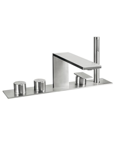 Fir Italia Playsteel 58 Deck Mounted Stainless Steel Bath Mixer