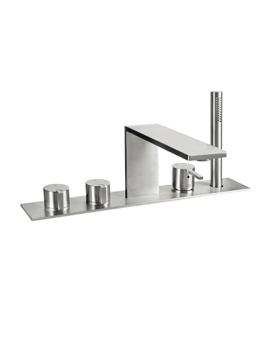 Fir Italia Lifesteel 59 Deck Mounted Stainless Steel Bath Mixer