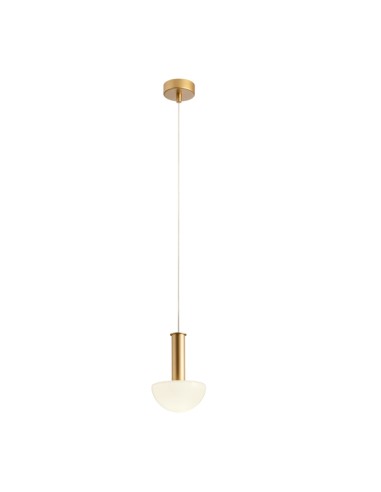 RedoGroup Lumien Matt Gold Suspended Lamp With Opal Glass Diffuser