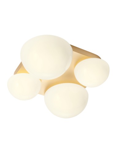 RedoGroup Lumien Matt Gold Ceiling Lamp With Opal Glass Diffusers