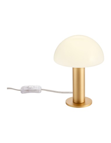 RedoGroup Lumien Lampada Da Tavolo Oro Opaco Con Diffusore In Vetro Opalino