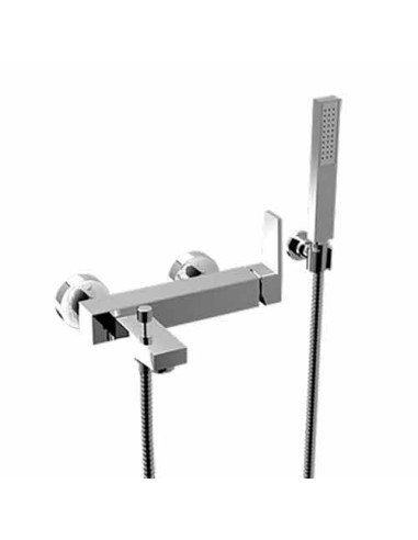 Gaboli H2q Wall Mounted Chromed Bathtub Mixer With Handshower And Duplex Tube