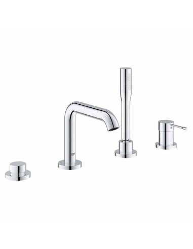 Grohe Essence Chromed 4 Holes Single Lever Bath Mixer With Extractable Handshower