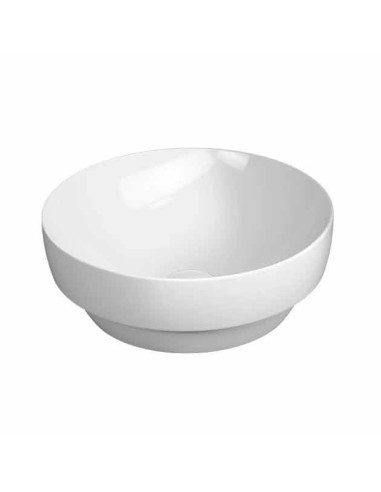 Gsi Ceramica Pura Countertop Round Washbasin With Ceramic Drain