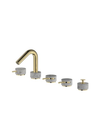 Ib Rubinetterie Marmo Marmo L Deck Mounted Bathtub Mixer With Marble Handles