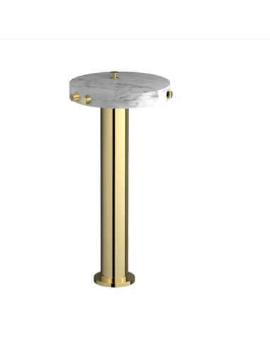 Ib Rubinetterie Marmo L Floor Mounted Bathtub Filler With Integrated Handshower And Marble Details