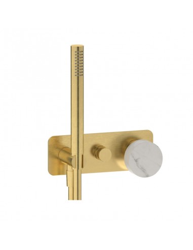 Ib Rubinetterie Marmo L Shower Mixer With Handshower And Marble Handle