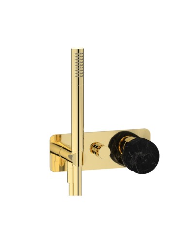 Ib Rubinetterie Marmo L Shower Mixer With Handshower And Marble Handle