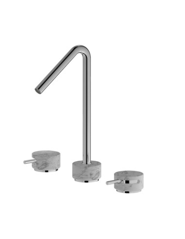 Ib Rubinetterie Marmo L Deck Mounted Washbasin Mixer With Marble Details