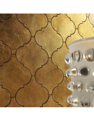 Lithos Mosaico Italia Acqualine Provence Decoro Modulare Con Inserto In Vetro Lux Gold