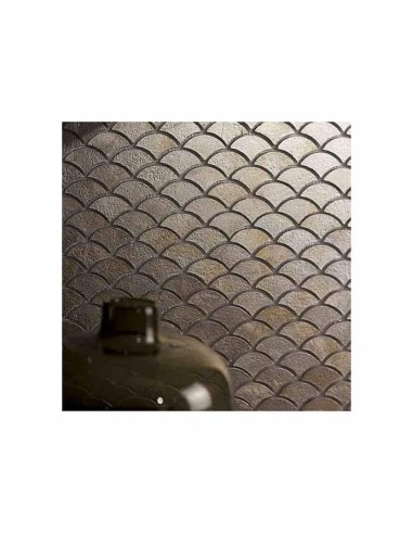 Lithos Mosaico Italia Acqualine Pavè Decoro In Marmo Smaltato Con Finitura In Foglia Silver Lucida