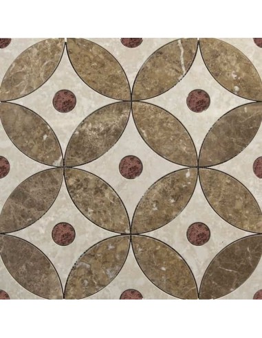 Lithos Mosaico Italia Acqualine Bloom 1 Modular Marble Decoration Made With Waterjet Process