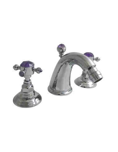 Nicolazzi Le Pietre 3 Holes Chromed Bidet Group With Natural Stones Set