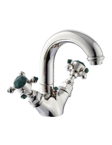 Nicolazzi Le Pietre Chromed Single Hole Washbasin Mixer With Natural Stones Set