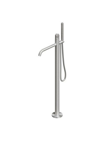 Quadro Design Modo Floormounted Satin Stainless Steel Tub Mixer