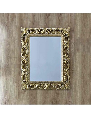 Casavanity Emperor Inlaided Rectangular Mirror In Golde Leaves Finishing